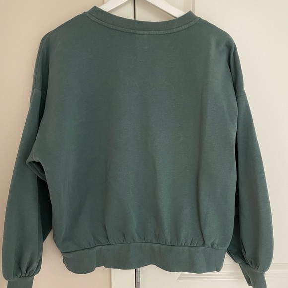 Oversized Green Pullover Sweatshirt Embroidered with “West Coast Surf Club” XS - Picture 3 of 6
